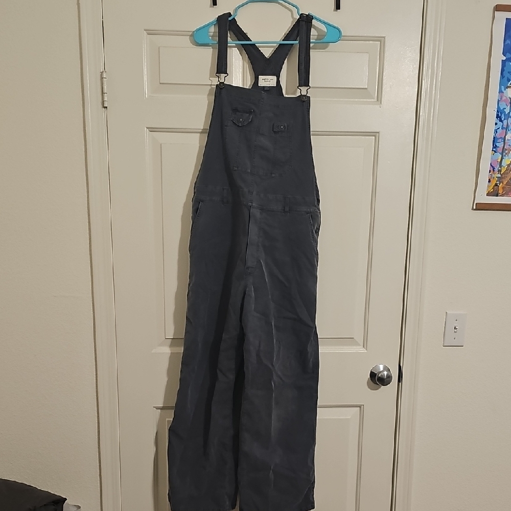 American Eagle Outfitters Charcoal Wide Leg Overalls
